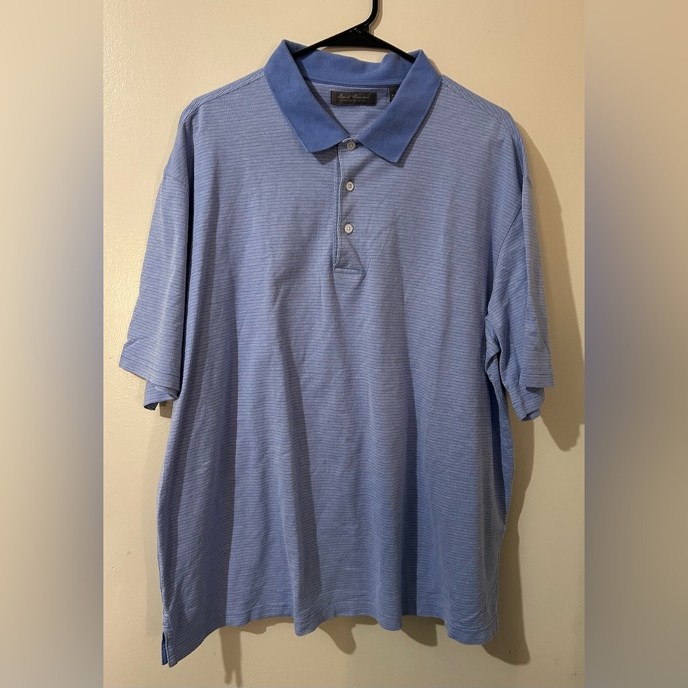 Daniel Cremieux Men's XL Striped Golf Polo Shirt Short Sleeves Blue White Casual